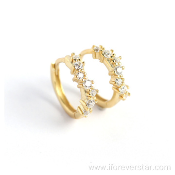 Silver Jewelry Simple Design Cubic Zirconia 925 Earrings
